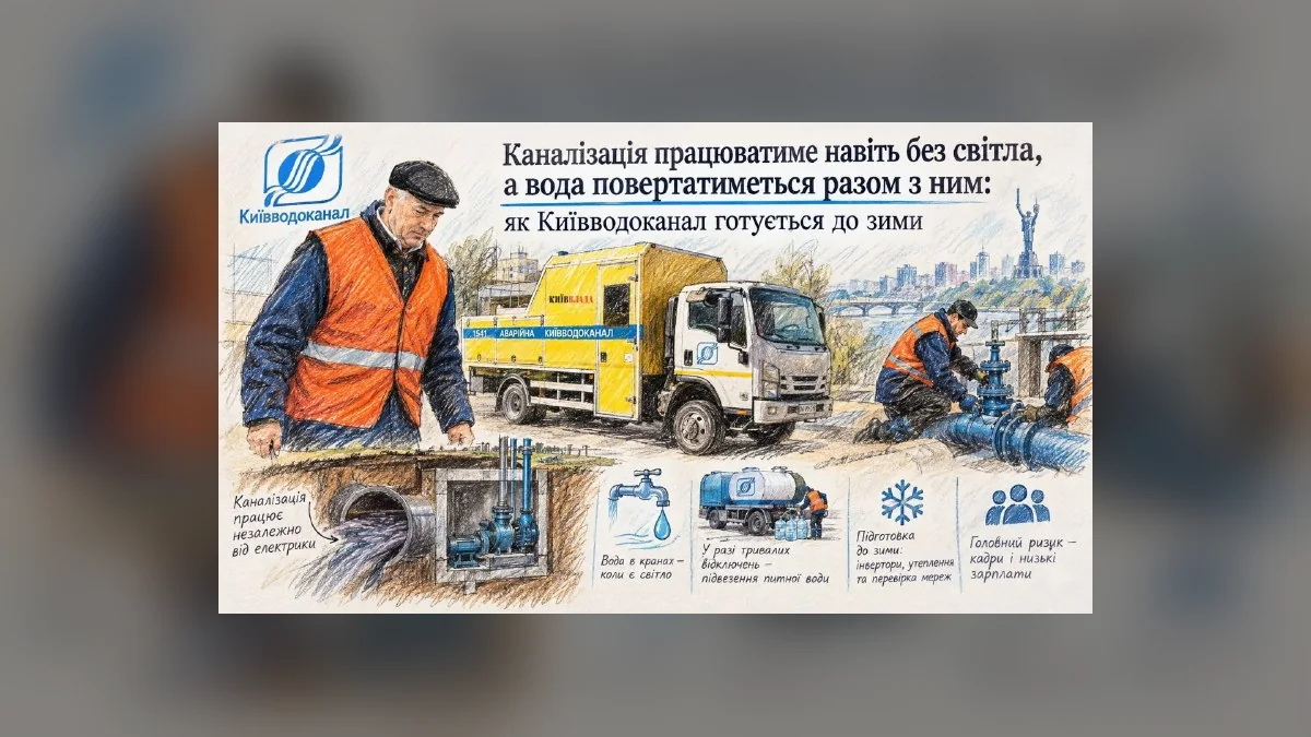 У Києві каналізація працюватиме без світла, а воду подаватимуть разом із живленням